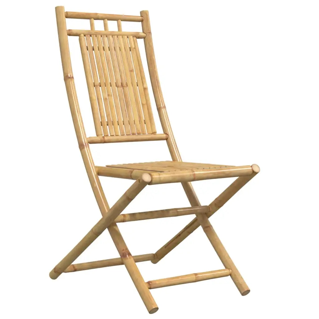 vidaXL Folding Patio Chairs 4 pcs 18.1’’x26’’x39’’ Bamboo - Outdoor Chairs