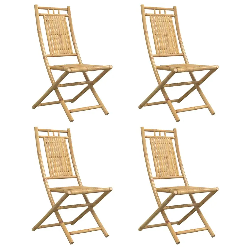 vidaXL Folding Patio Chairs 4 pcs 18.1’’x26’’x39’’ Bamboo - Outdoor Chairs