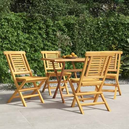 vidaXL Folding Patio Chairs 4 pcs 18.5’’x24.8’’x35.4’’ Solid Wood Teak - Patio Chairs