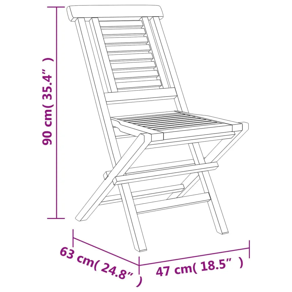 vidaXL Folding Patio Chairs 4 pcs 18.5’’x24.8’’x35.4’’ Solid Wood Teak - Patio Chairs