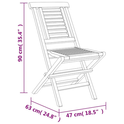 vidaXL Folding Patio Chairs 4 pcs 18.5’’x24.8’’x35.4’’ Solid Wood Teak - Patio Chairs