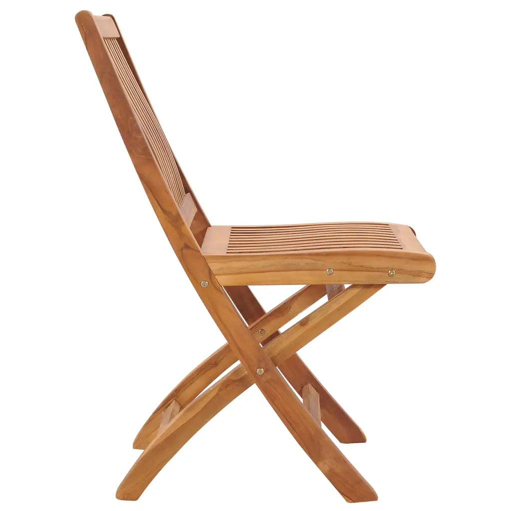 vidaXL Folding Patio Chairs 4 pcs Solid Teak Wood - Patio Chairs