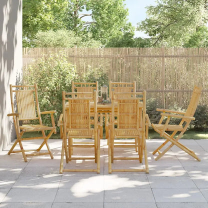 vidaXL Folding Patio Chairs 6 pcs 20.9’’x26’’x39’’ Bamboo - Outdoor Chairs