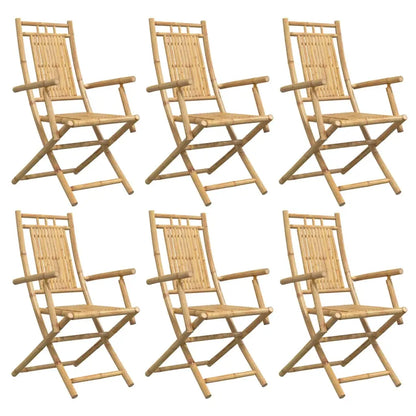 vidaXL Folding Patio Chairs 6 pcs 20.9’’x26’’x39’’ Bamboo - Outdoor Chairs