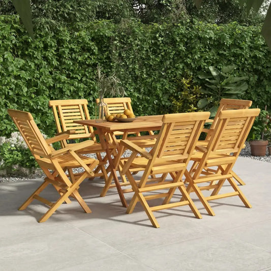vidaXL Folding Patio Chairs 6 pcs 22’’x24.8’’x35.4’’ Solid Wood Teak - Outdoor Chairs