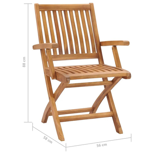vidaXL Folding Patio Chairs 6 pcs Solid Teak Wood - Patio Chairs