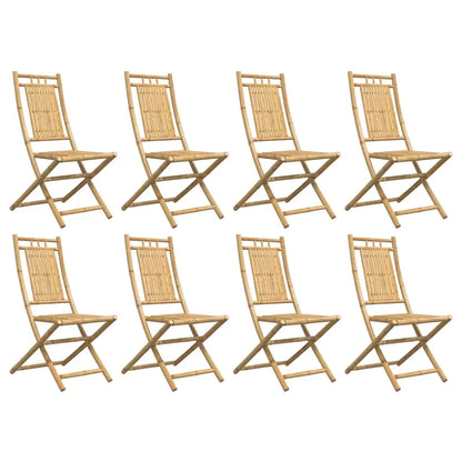 vidaXL Folding Patio Chairs 8 pcs 18.1’’x26’’x39’’ Bamboo - Outdoor Chairs