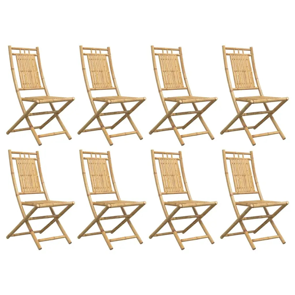 vidaXL Folding Patio Chairs 8 pcs 18.1’’x26’’x39’’ Bamboo - Outdoor Chairs