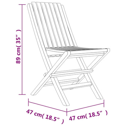 vidaXL Folding Patio Chairs 8 pcs 18.5’’x18.5’’x35’’ Solid Wood Teak - Outdoor Chairs