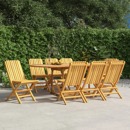 vidaXL Folding Patio Chairs 8 pcs 18.5’’x18.5’’x35’’ Solid Wood Teak - Outdoor Chairs