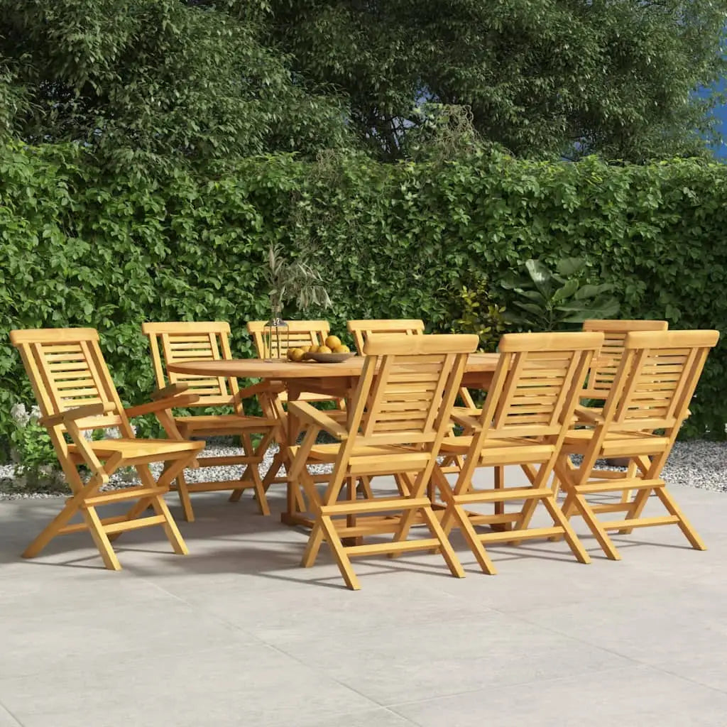 vidaXL Folding Patio Chairs 8 pcs 22’’x24.8’’x35.4’’ Solid Wood Teak - Outdoor Chairs