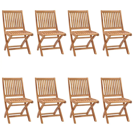vidaXL Folding Patio Chairs with Cushions 6 pcs Solid Teak Wood - Outdoor Chairs