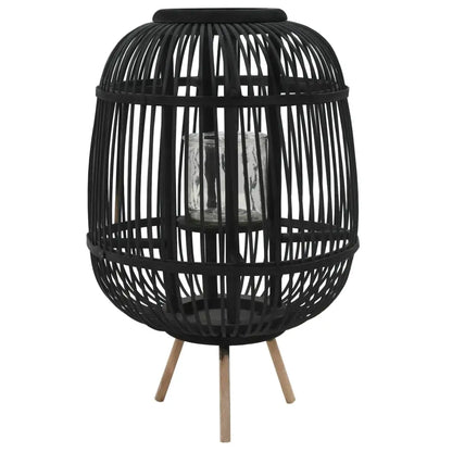 vidaXL Freestanding Candle Lantern Holder Bamboo Black - Home & Garden > Decor > Home Fragrance Accessories > Candle