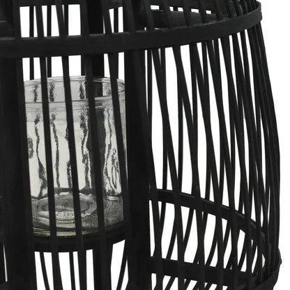 vidaXL Freestanding Candle Lantern Holder Bamboo Black - Home & Garden > Decor > Home Fragrance Accessories > Candle