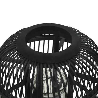 vidaXL Freestanding Candle Lantern Holder Bamboo Black - Home & Garden > Decor > Home Fragrance Accessories > Candle