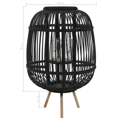 vidaXL Freestanding Candle Lantern Holder Bamboo Black - Home & Garden > Decor > Home Fragrance Accessories > Candle