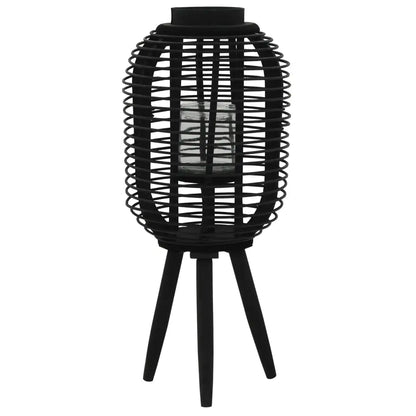 vidaXL Freestanding Candle Lantern Holder Bamboo Black - Home & Garden > Decor > Home Fragrance Accessories > Candle