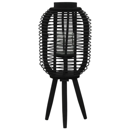 vidaXL Freestanding Candle Lantern Holder Bamboo Black - Home & Garden > Decor > Home Fragrance Accessories > Candle