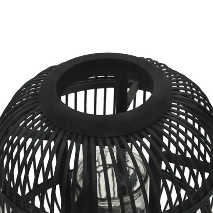vidaXL Freestanding Candle Lantern Holder Bamboo Black - Home & Garden > Decor > Home Fragrance Accessories > Candle