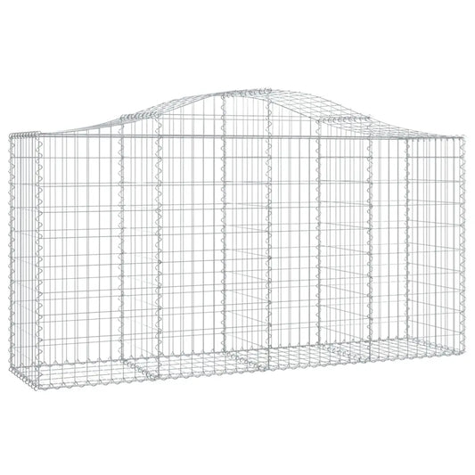 vidaXL Gabion Basket Arched Gabion Basket Planter for Flower Galvanized Iron - Garden Planter