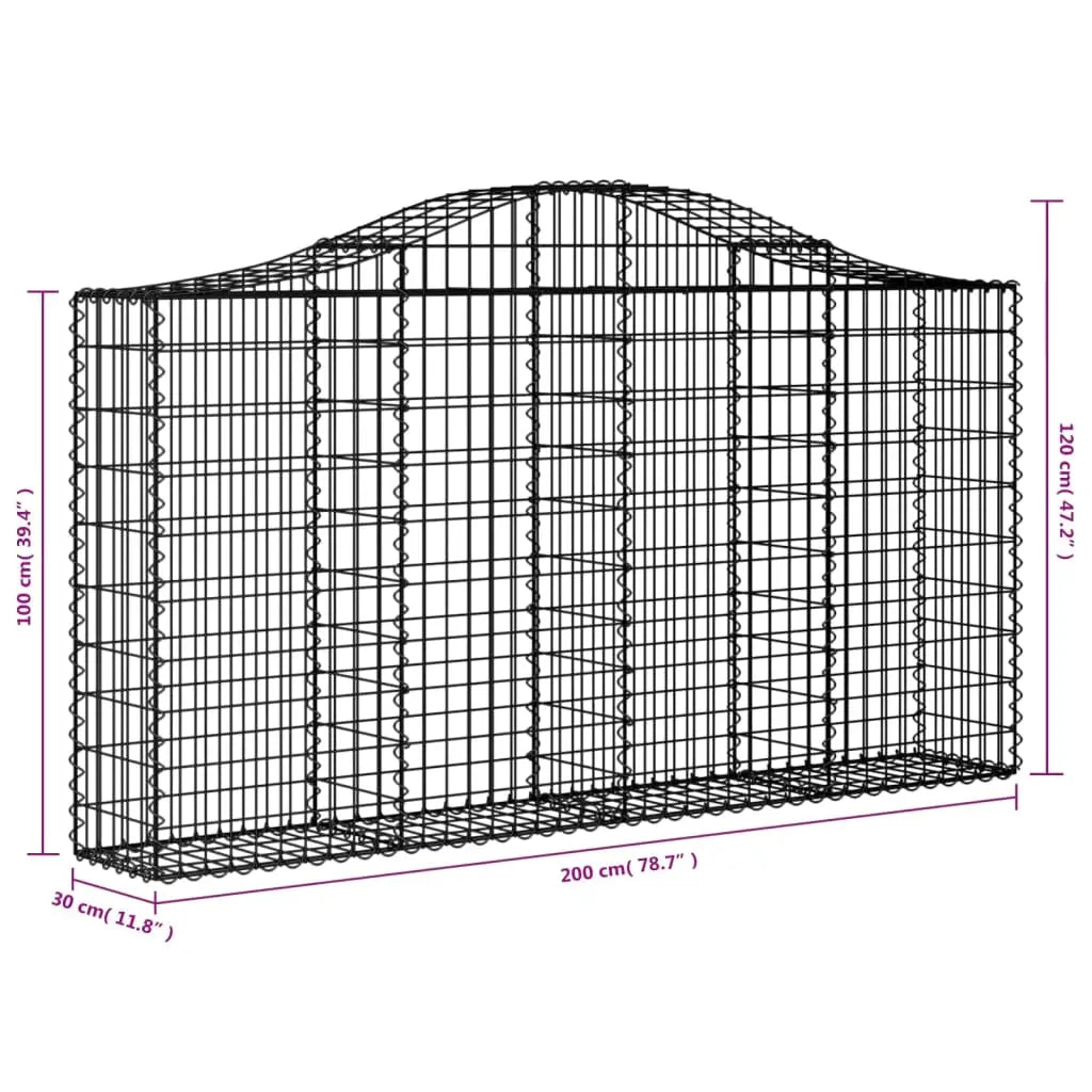 vidaXL Gabion Basket Arched Gabion Basket Planter for Flower Galvanized Iron - Home & Garden > Lawn & Garden >