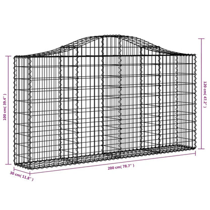 vidaXL Gabion Basket Arched Gabion Basket Planter for Flower Galvanized Iron - Home & Garden > Lawn & Garden >
