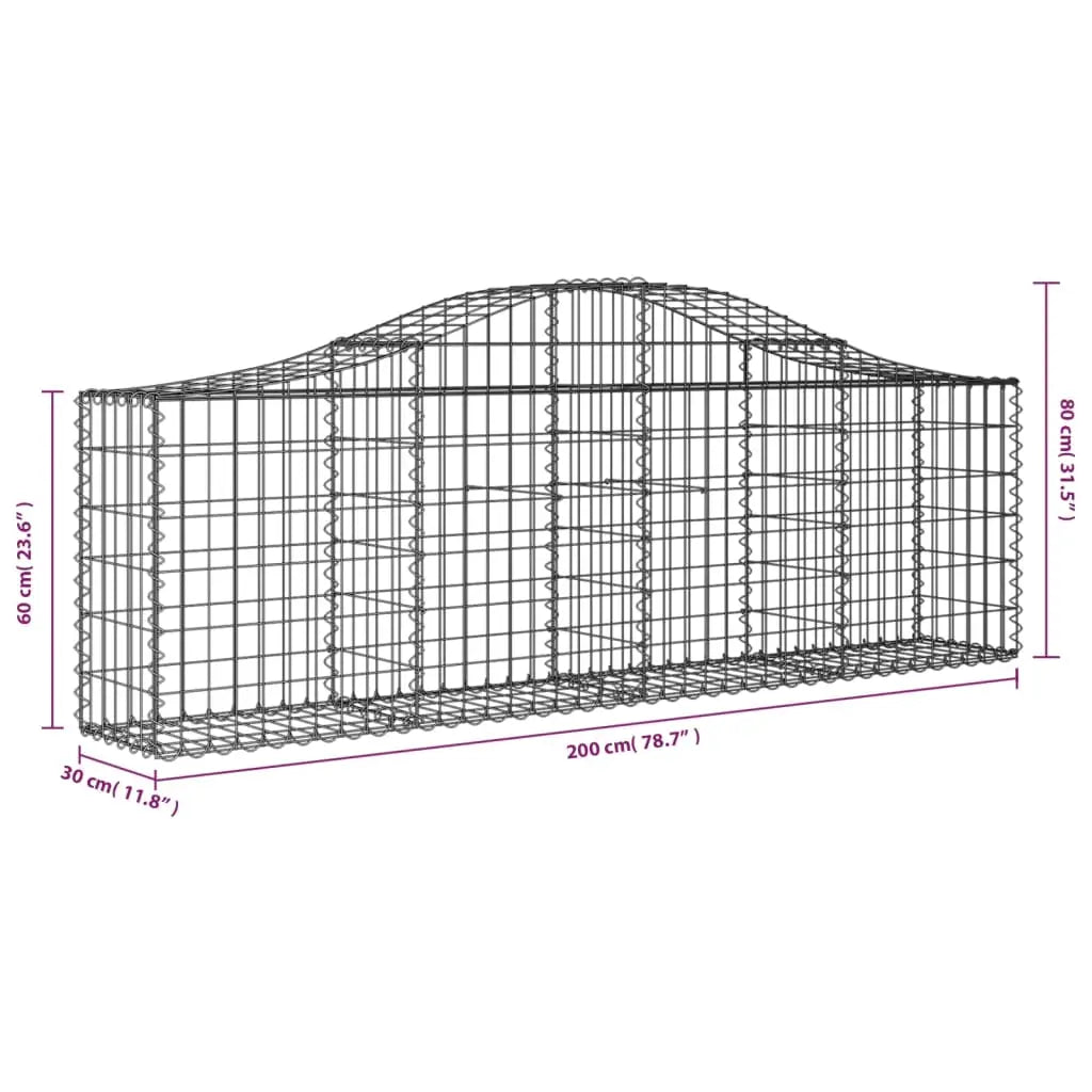 vidaXL Gabion Basket Arched Gabion Basket Planter for Flower Galvanized Iron - Home & Garden > Lawn & Garden >