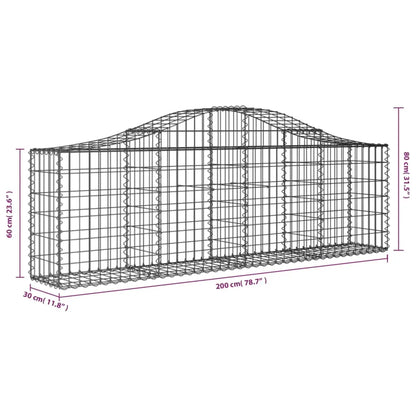 vidaXL Gabion Basket Arched Gabion Basket Planter for Flower Galvanized Iron - Home & Garden > Lawn & Garden >