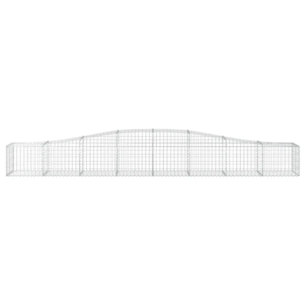 vidaXL Gabion Basket Arched Gabion Basket Planter for Flower Galvanized Iron - Home & Garden > Lawn & Garden >