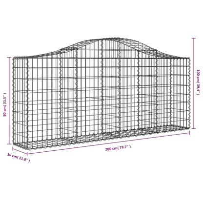vidaXL Gabion Basket Arched Gabion Basket Planter for Flower Galvanized Iron - Home & Garden > Lawn & Garden >