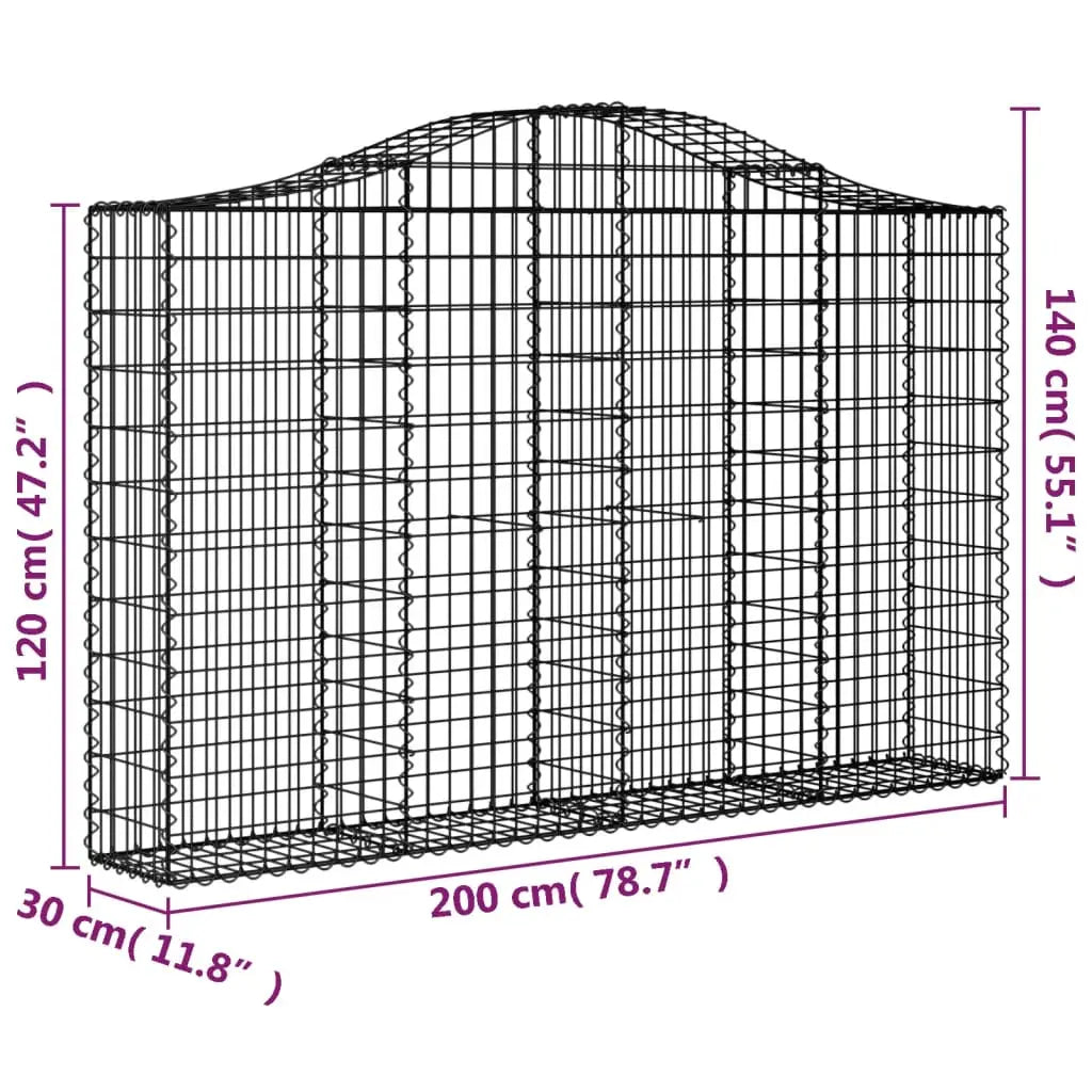 vidaXL Gabion Basket Arched Gabion Basket Planter for Flower Galvanized Iron - Home & Garden > Lawn & Garden >
