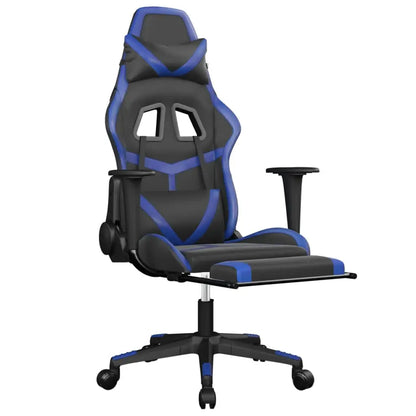 vidaXL Gaming Chair with Footrest Black and Blue Faux Leather - Furniture > Chairs > Gaming Chairs