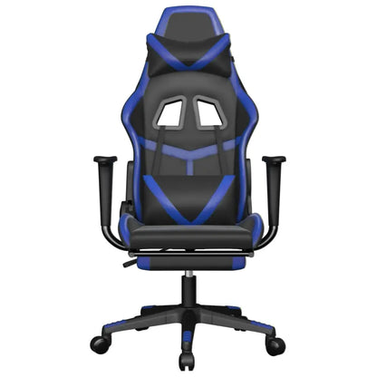 vidaXL Gaming Chair with Footrest Black and Blue Faux Leather - Furniture > Chairs > Gaming Chairs