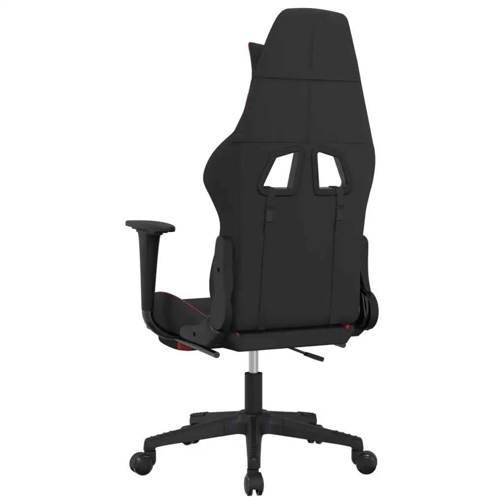 vidaXL Gaming Chair with Footrest Black and Red Fabric - Furniture > Chairs > Gaming Chairs