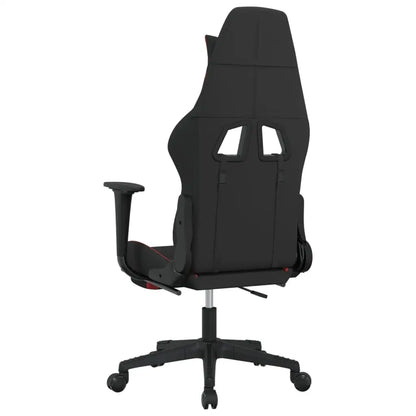 vidaXL Gaming Chair with Footrest Black and Red Fabric - Furniture > Chairs > Gaming Chairs