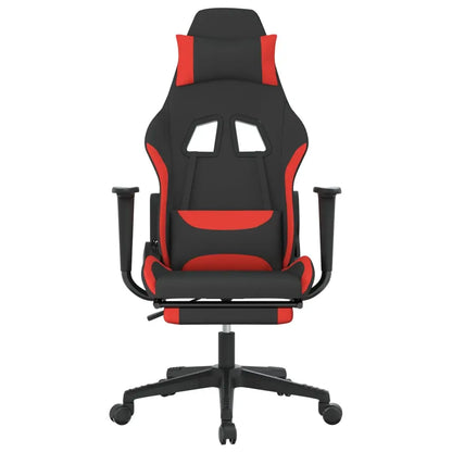vidaXL Gaming Chair with Footrest Black and Red Fabric - Furniture > Chairs > Gaming Chairs