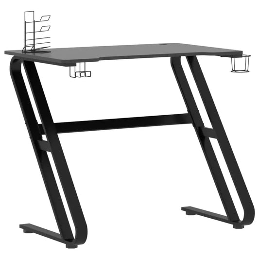 vidaXL Gaming Desk with ZZ Shape Legs Home Office Computer Table Furniture - Black / 35.4’’ x 23.6’’ x 29.5’’ - Gaming