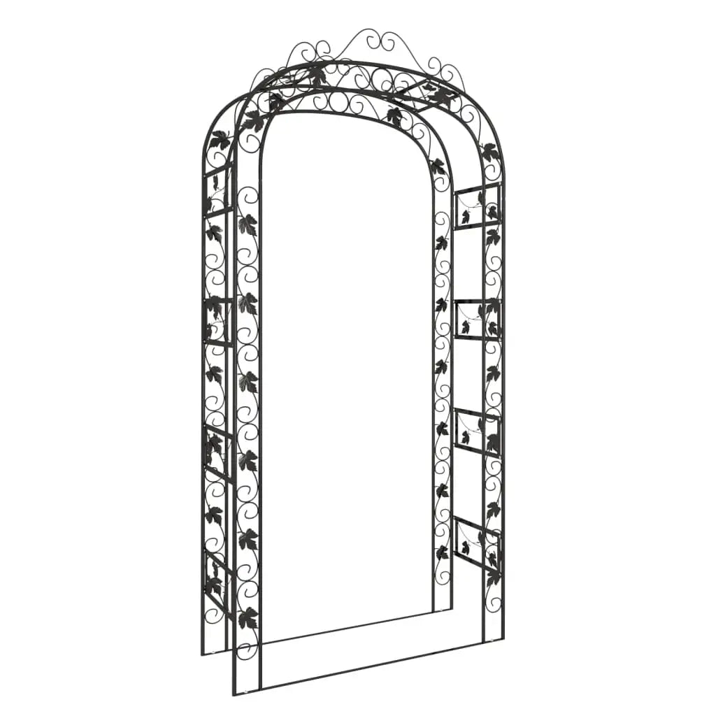 vidaXL Garden Arch Black 45.7’’x17.7’’x94.5’’ Steel - Home & Garden > Lawn & Garden > Outdoor Living > Outdoor
