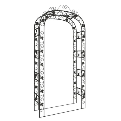 vidaXL Garden Arch Black 45.7’’x17.7’’x94.5’’ Steel - Home & Garden > Lawn & Garden > Outdoor Living > Outdoor