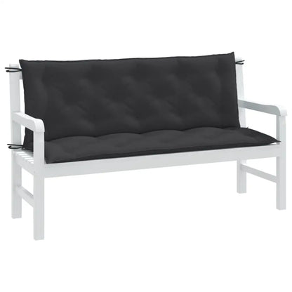 vidaXL Garden Bench Cushions Seat Pad Outdoor Patio Furniture 2 Pcs Fabric - Melange anthracite / 59.1’’ x 19.7’’ x