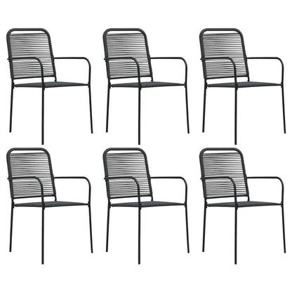 vidaXL Garden Dining Set 7/9 Piece Cotton Rope and Steel Black Outdoor Patio - Furniture > Outdoor Furniture > Outdoor