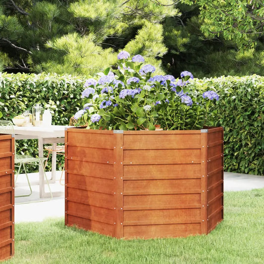 vidaXL Garden Raised Bed Rusty 50.8’’x50.8’’x30.3’’ Corten Steel - 50.8’’ x 50.8’’ x 30.3’’/ 1 pcs - Garden Planter