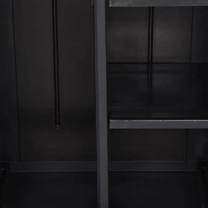 vidaXL Garden Storage Cabinet Black 25.6’’x17.7’’x67.7’’ PP Rattan - Furniture > Cabinets & Storage > Storage Cabinets