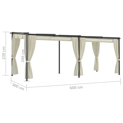 vidaXL Gazebo Canopy Tent Patio Pavilion Sunshade with Curtains Cream Steel - Home & Garden > Lawn & Garden > Outdoor