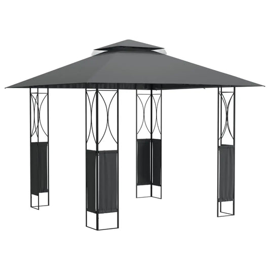 vidaXL Gazebo Outdoor Patio Sun Shelter Canopy with Roof Anthracite Steel - Gazebo