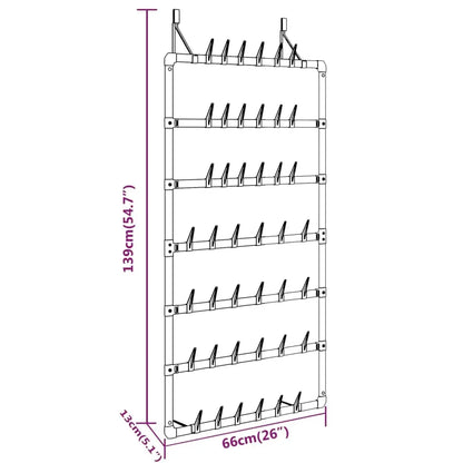 vidaXL Hanging Shoe Rack Silver 26’’x5.1’’x54.7’’ - Home & Garden > Household Supplies > Storage & Organization >