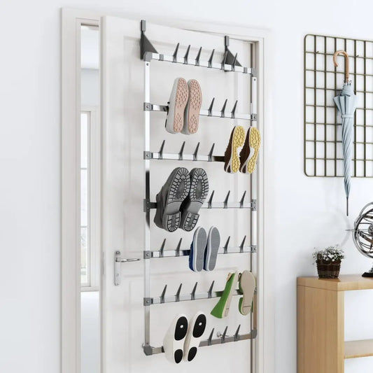 vidaXL Hanging Shoe Rack Silver 26’’x5.1’’x54.7’’ - Home & Garden > Household Supplies > Storage & Organization >