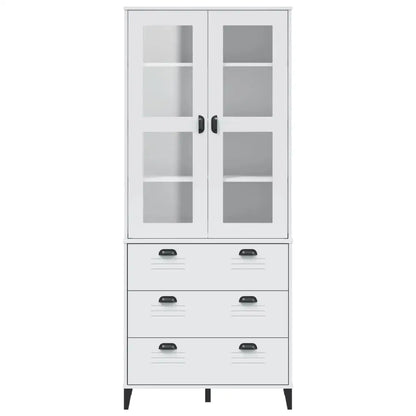 vidaXL Highboard Storage Console Cabinet Living Room Furniture Solid Wood Pine - Furniture > Cabinets & Storage >