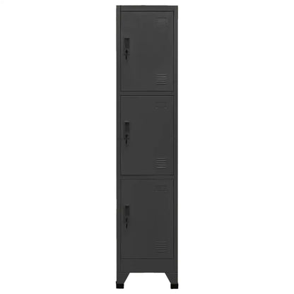 vidaXL Locker Cabinet Anthracite 15’’x17.7’’x70.9’’ Steel - Furniture > Cabinets & Storage > Storage Cabinets & Lockers
