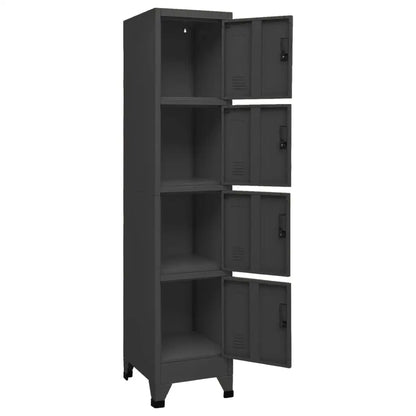 vidaXL Locker Cabinet Anthracite 15’’x17.7’’x70.9’’ Steel - Furniture > Cabinets & Storage > Storage Cabinets & Lockers